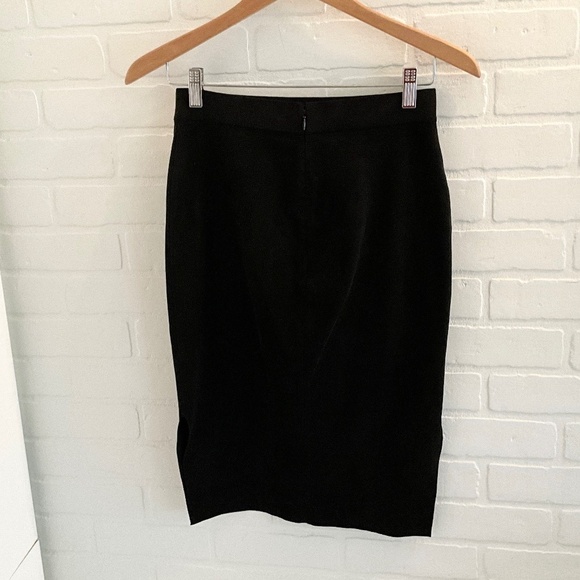 Aritzia Wilfred Free Skirt Lis Vegan Faux Suede Column Side slits Black Size 0 - Picture 7 of 10